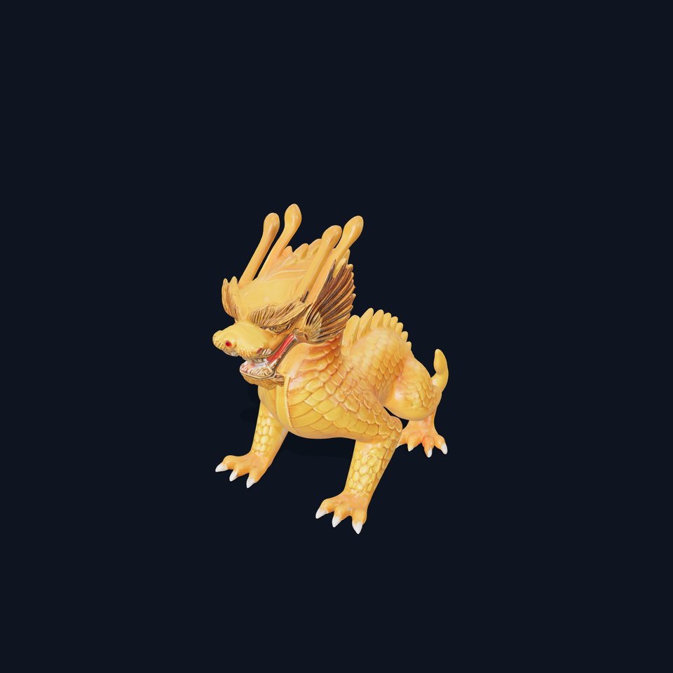 Golden Chinese Dragon D Model Pack